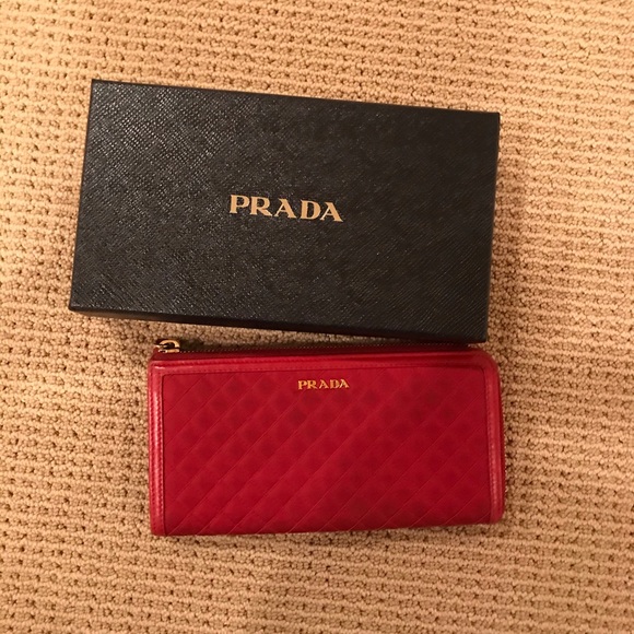 Prada Handbags - Prada Tessuto quilted wallet with box and dustbag